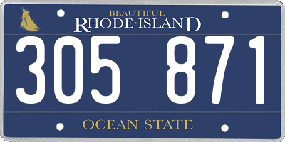 RI license plate 305871