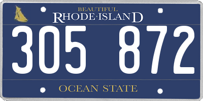 RI license plate 305872