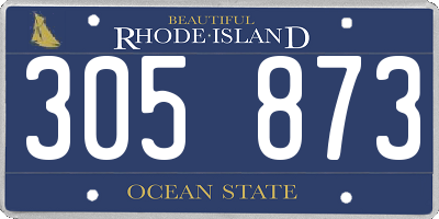RI license plate 305873