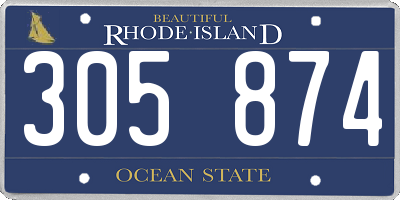 RI license plate 305874