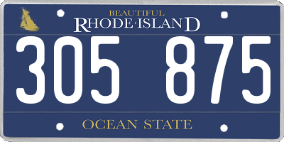 RI license plate 305875