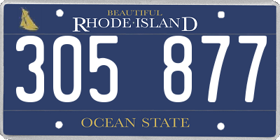 RI license plate 305877