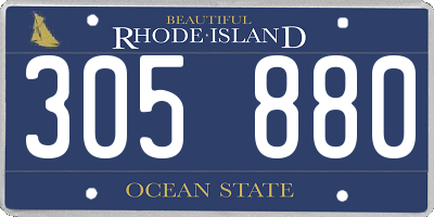 RI license plate 305880