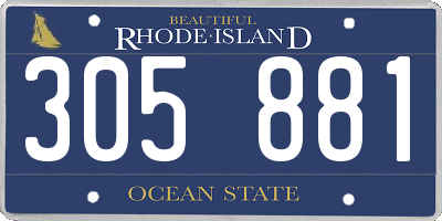 RI license plate 305881