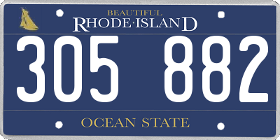 RI license plate 305882