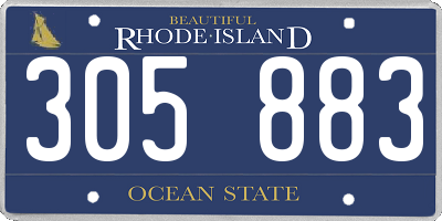 RI license plate 305883