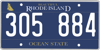 RI license plate 305884
