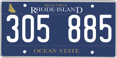 RI license plate 305885