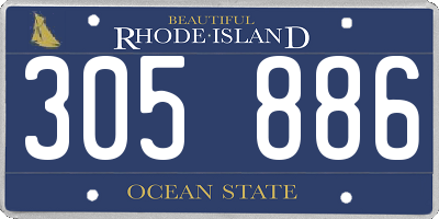 RI license plate 305886