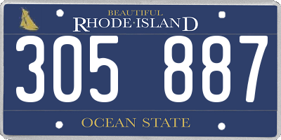 RI license plate 305887