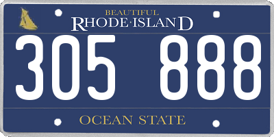 RI license plate 305888