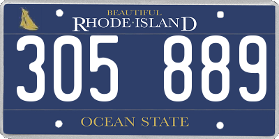 RI license plate 305889