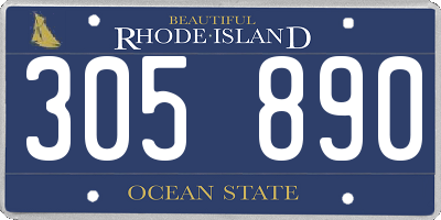 RI license plate 305890