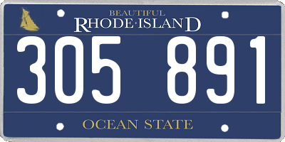 RI license plate 305891