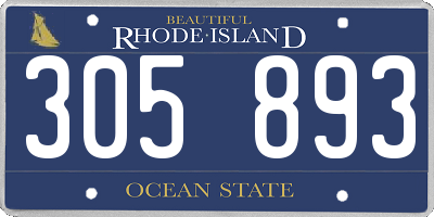 RI license plate 305893