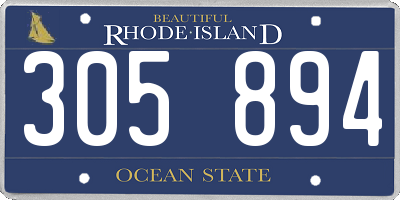 RI license plate 305894