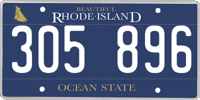 RI license plate 305896