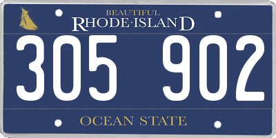 RI license plate 305902
