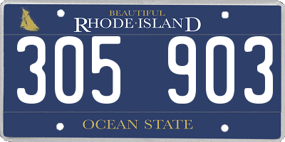 RI license plate 305903