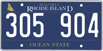 RI license plate 305904