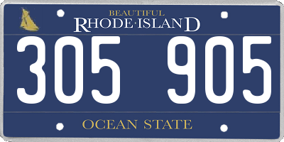 RI license plate 305905