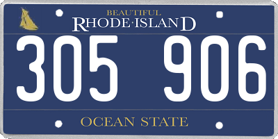 RI license plate 305906