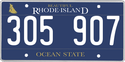 RI license plate 305907