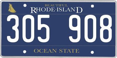RI license plate 305908
