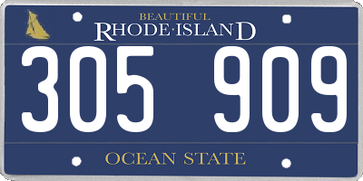 RI license plate 305909