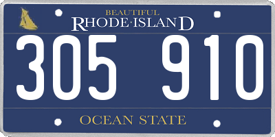 RI license plate 305910