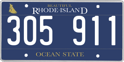 RI license plate 305911