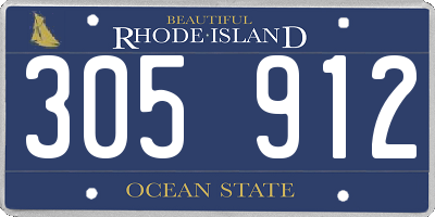 RI license plate 305912