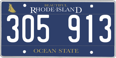 RI license plate 305913