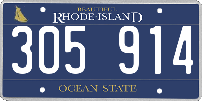 RI license plate 305914