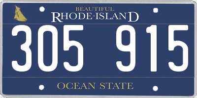 RI license plate 305915