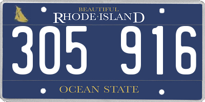 RI license plate 305916