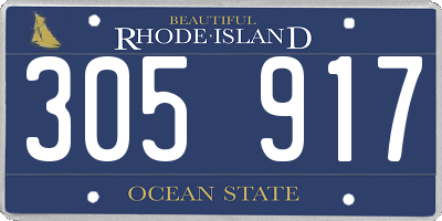 RI license plate 305917