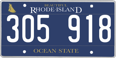 RI license plate 305918