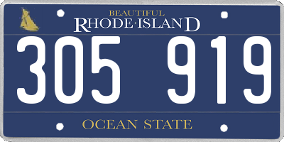 RI license plate 305919