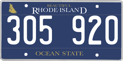 RI license plate 305920