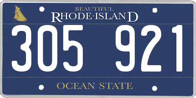 RI license plate 305921