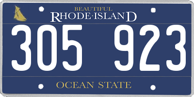 RI license plate 305923