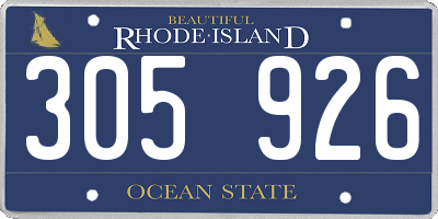 RI license plate 305926