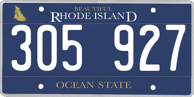 RI license plate 305927