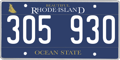 RI license plate 305930