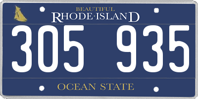 RI license plate 305935
