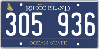 RI license plate 305936
