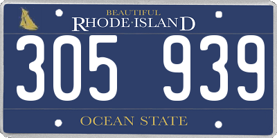 RI license plate 305939