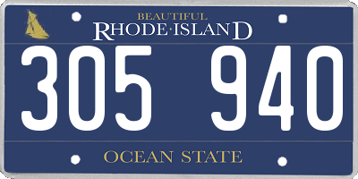 RI license plate 305940