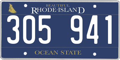 RI license plate 305941